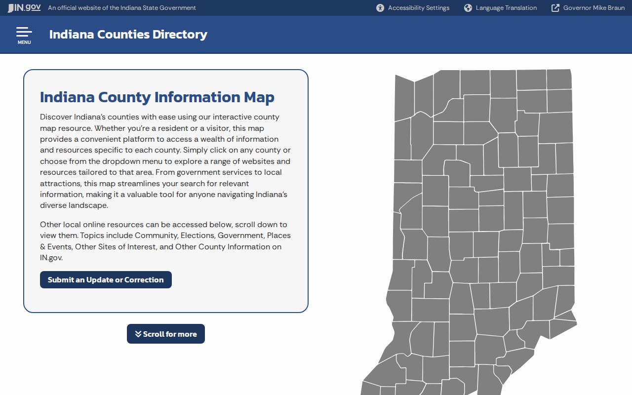 Indiana county directory for Bloomfield warrant record routing