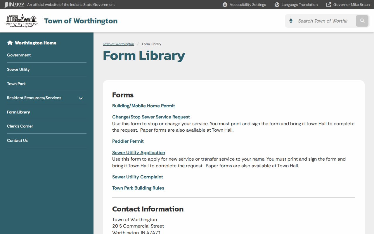 Worthington form library with no local warrant records form located
