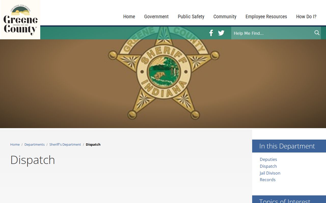 Greene County sheriff dispatch route for most wanted information