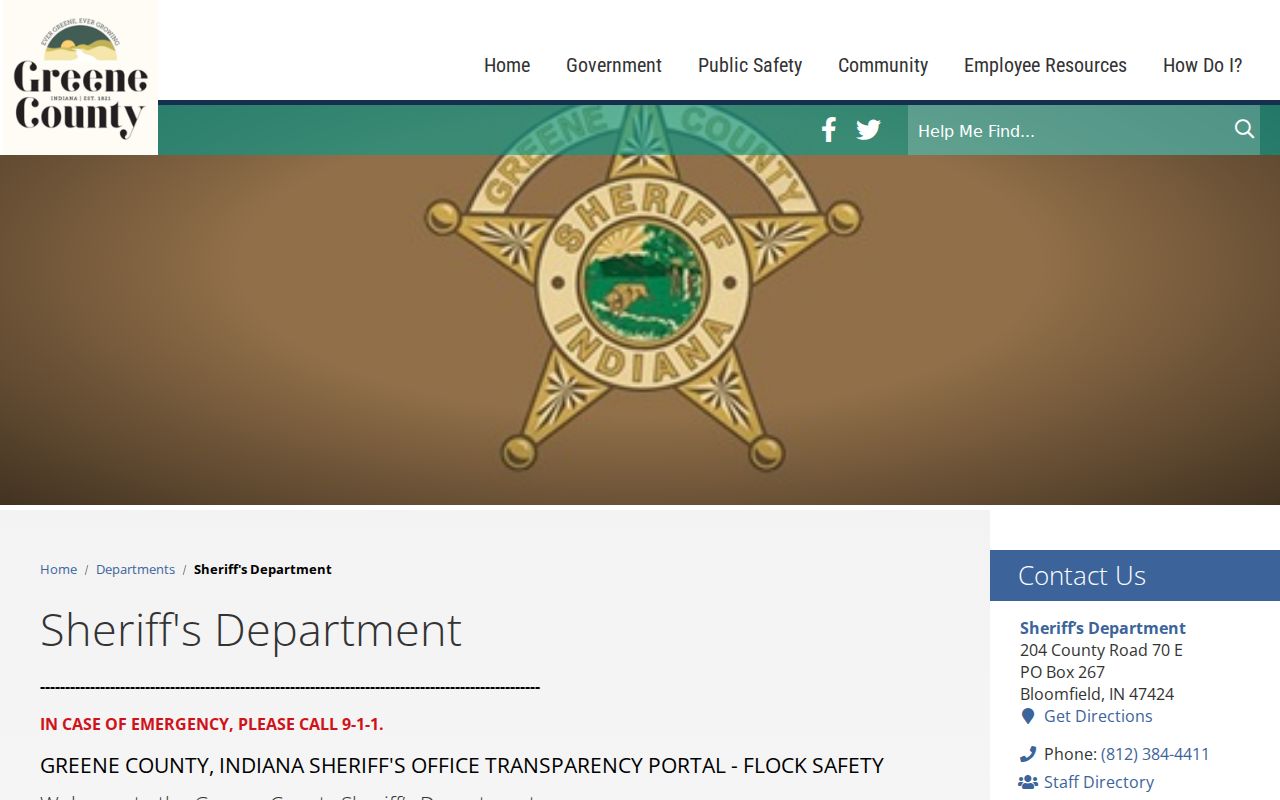 Greene County sheriff warrant records routing page